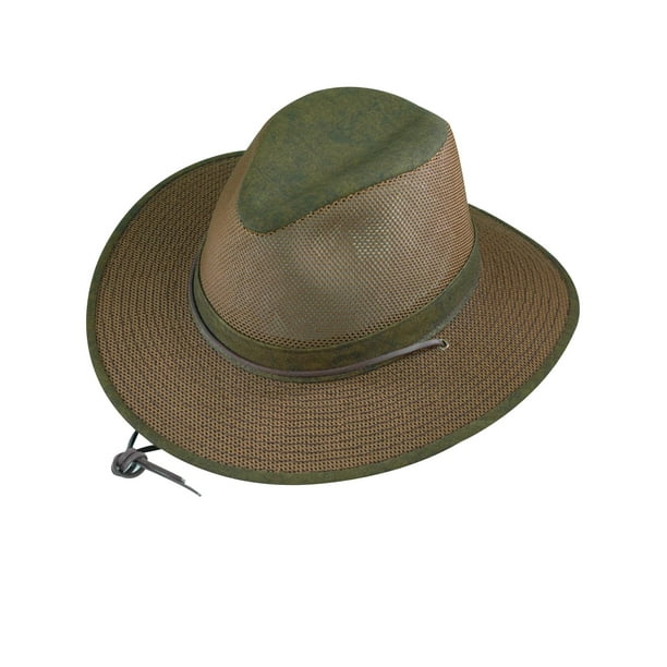 Henschel Distressed Aussie Mesh Breezer Hat with Camo Under Brim Henschel Distressed Aussie Mesh Breezer Hat with Camo Under Brim